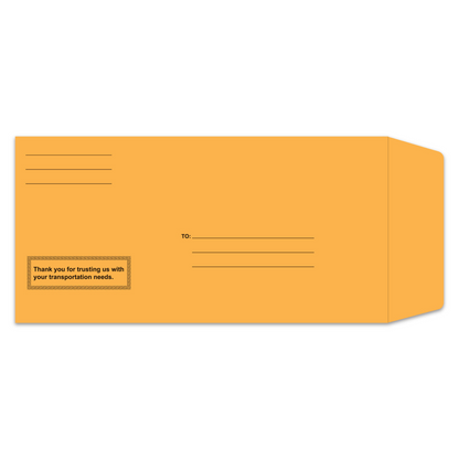 License Plate Envelopes - 13" x 6-1/2" Printed Self Seal