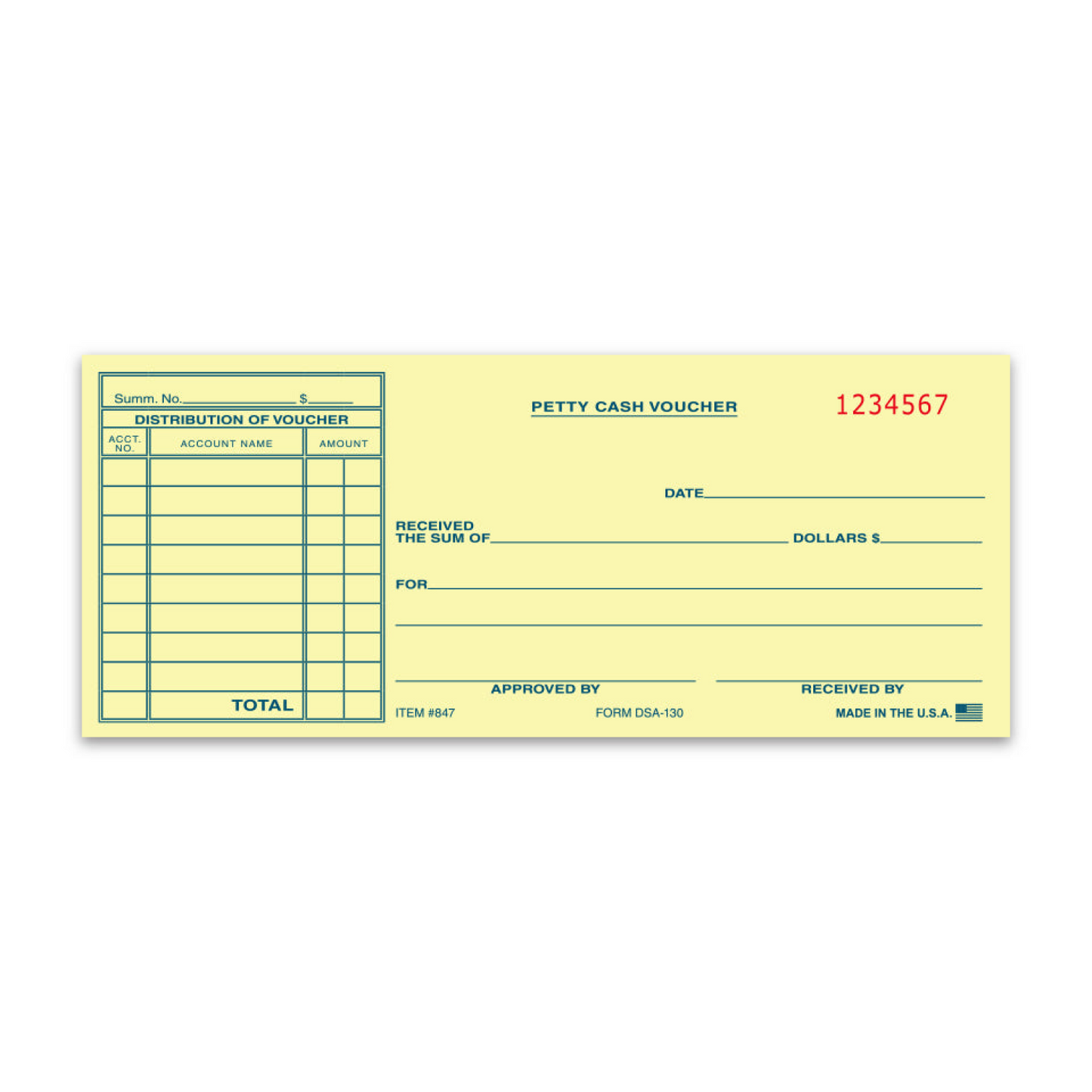 Petty Cash Voucher - DSA-130