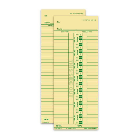 Time Clock Cards - TC-292 - 2 Sided