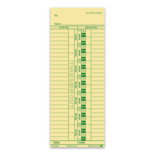 Time Clock Cards - TC-292