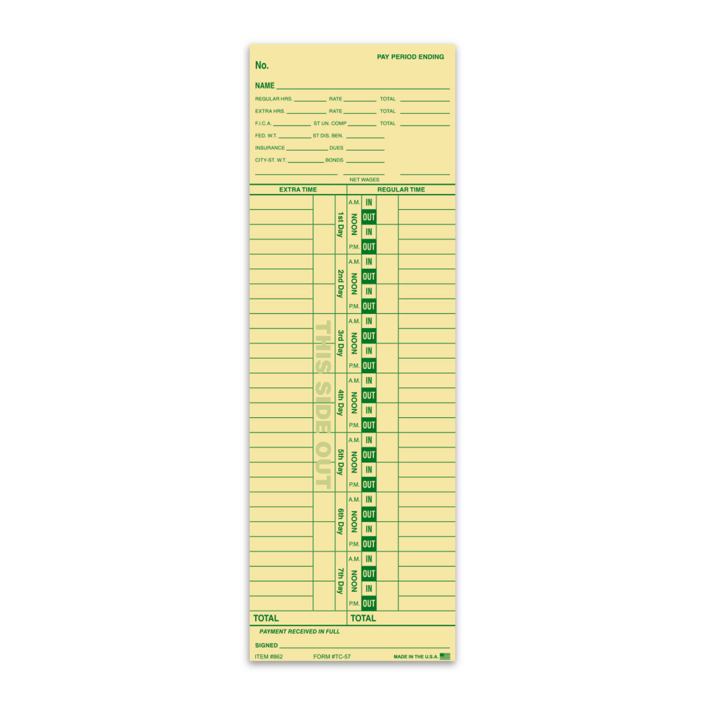 Time Clock Cards - TC-57