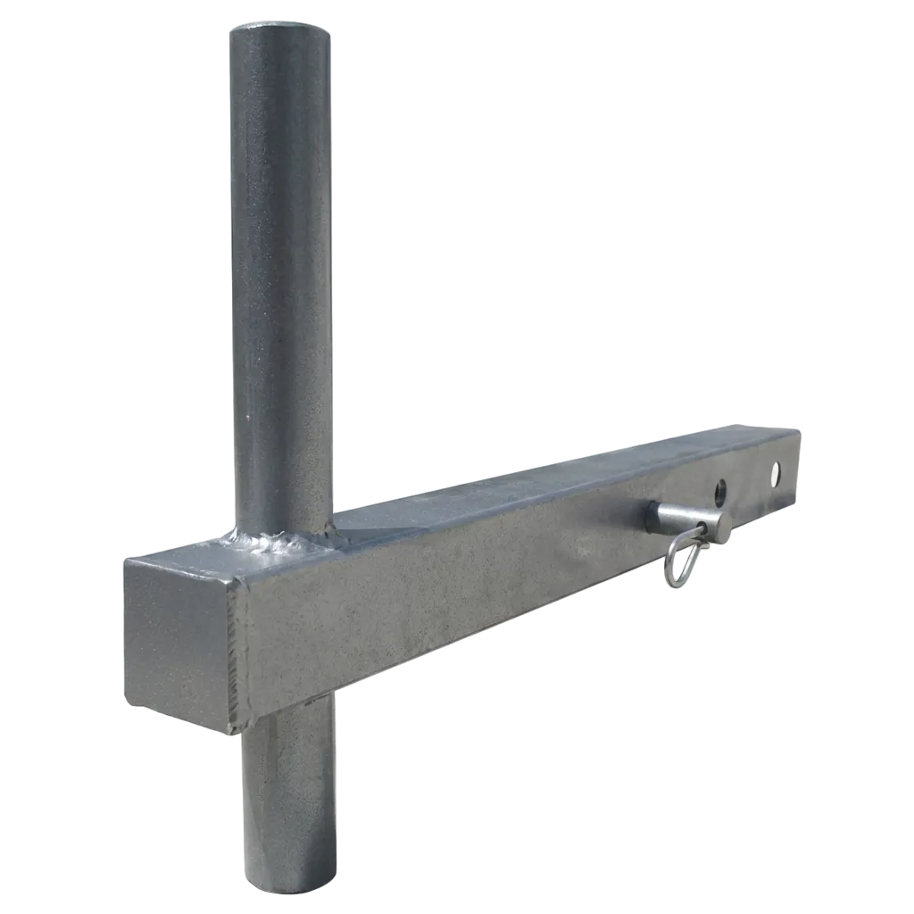 Trailer hitch mount for swooper flags inserted in 2 inch vehicle receiver with vertical pole sleeve