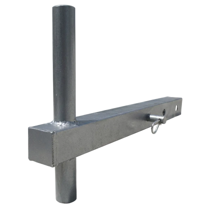 Trailer hitch mount for swooper flags inserted in 2 inch vehicle receiver with vertical pole sleeve
