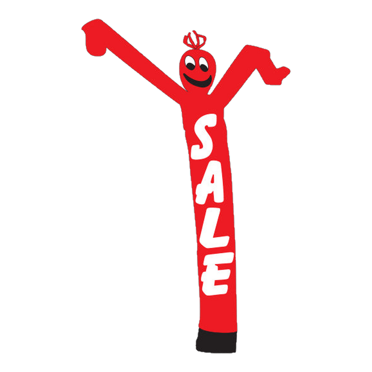 Red SALE air dancer tube man with white lettering and smiling face