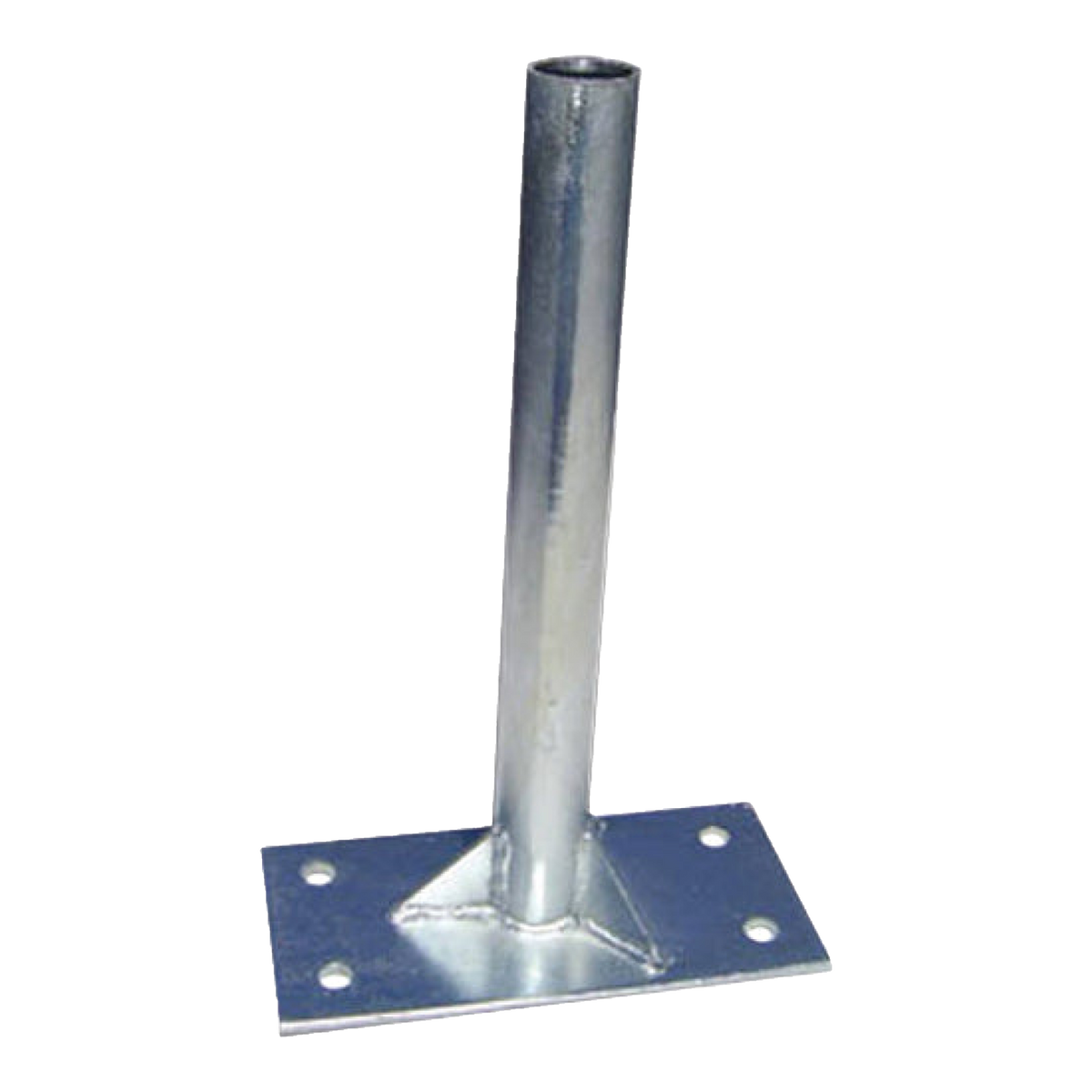 Galvanized bolt-on roof mount with a vertical sleeve for a swooper banner