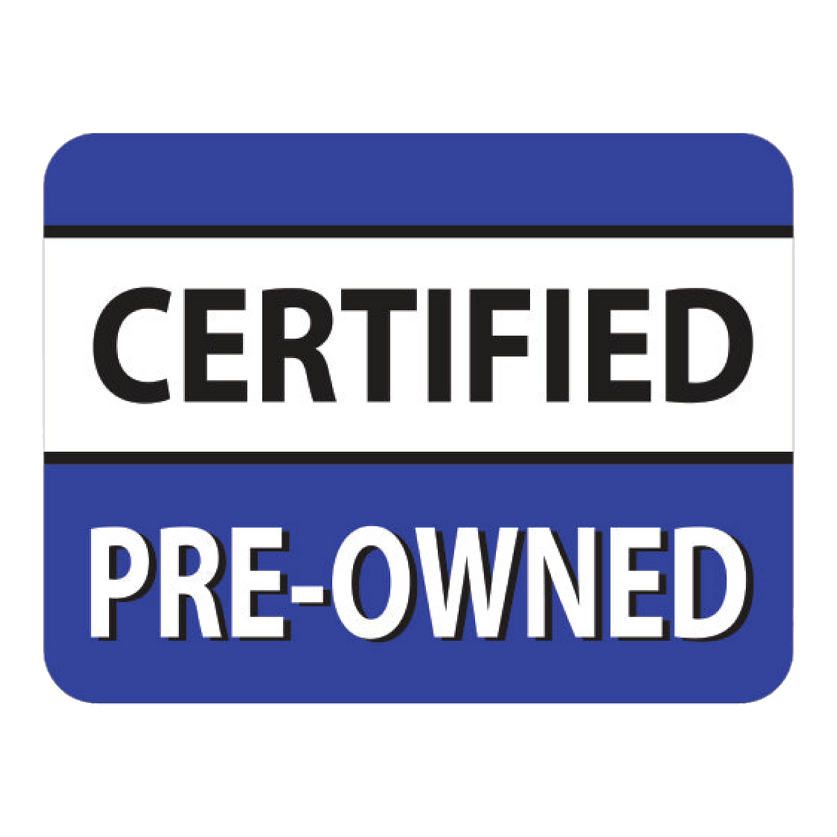 Certified Pre-Owned flag hoodie, black CERTIFIED on white over white PRE-OWNED on blue