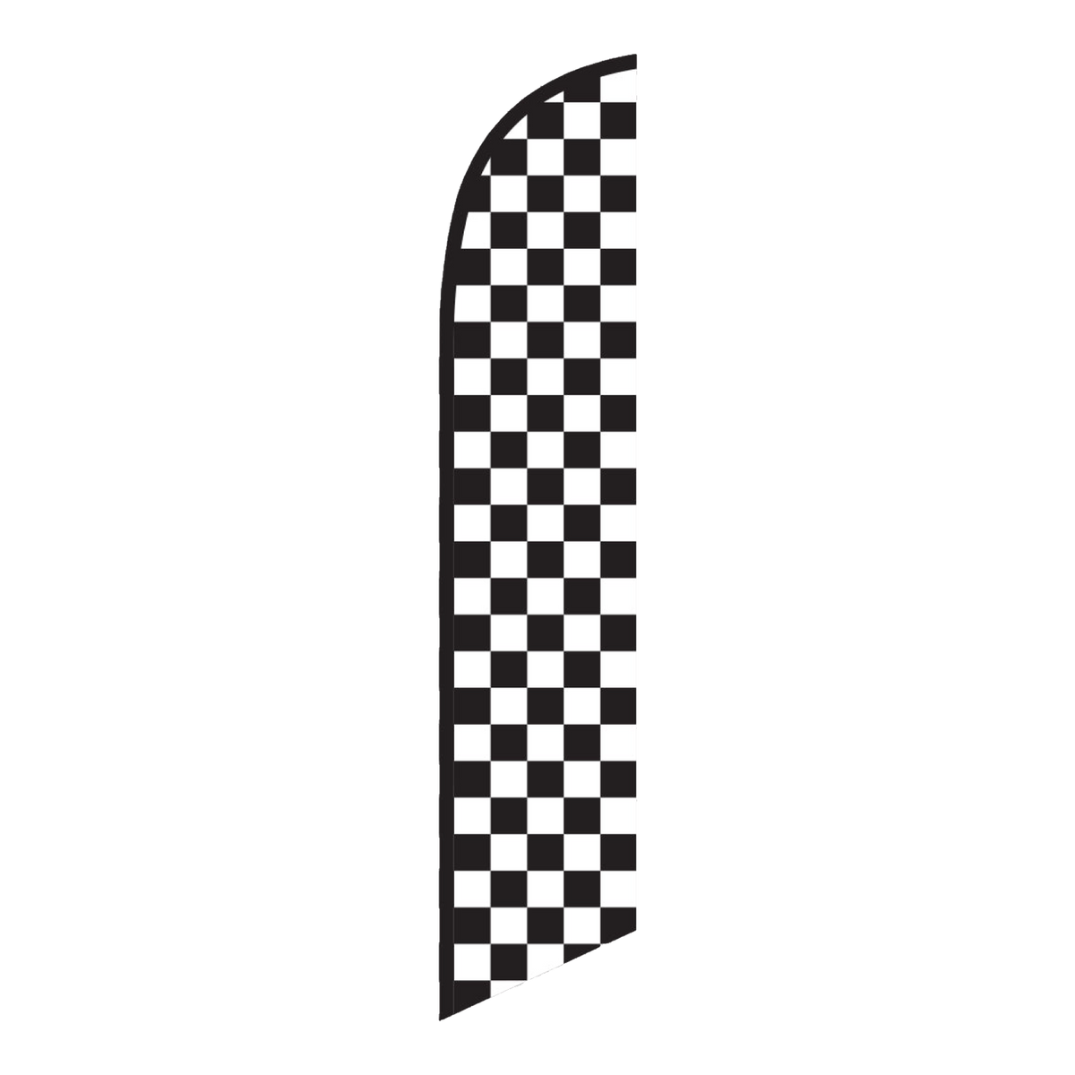 Black and white checkered swooper feather flag
