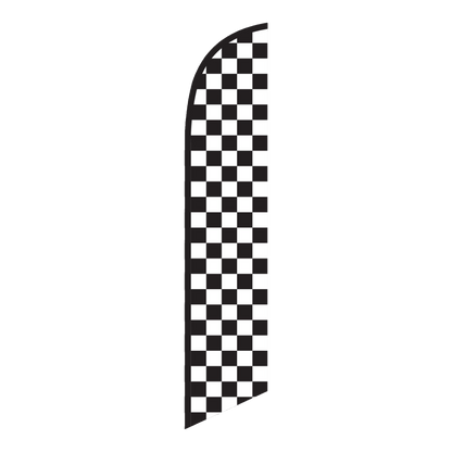 Black and white checkered swooper feather flag