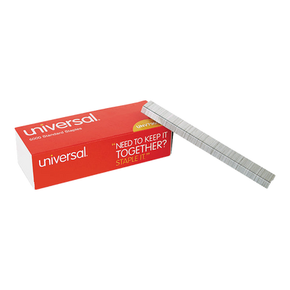 Box of Universal chisel point staples with a staple strip
