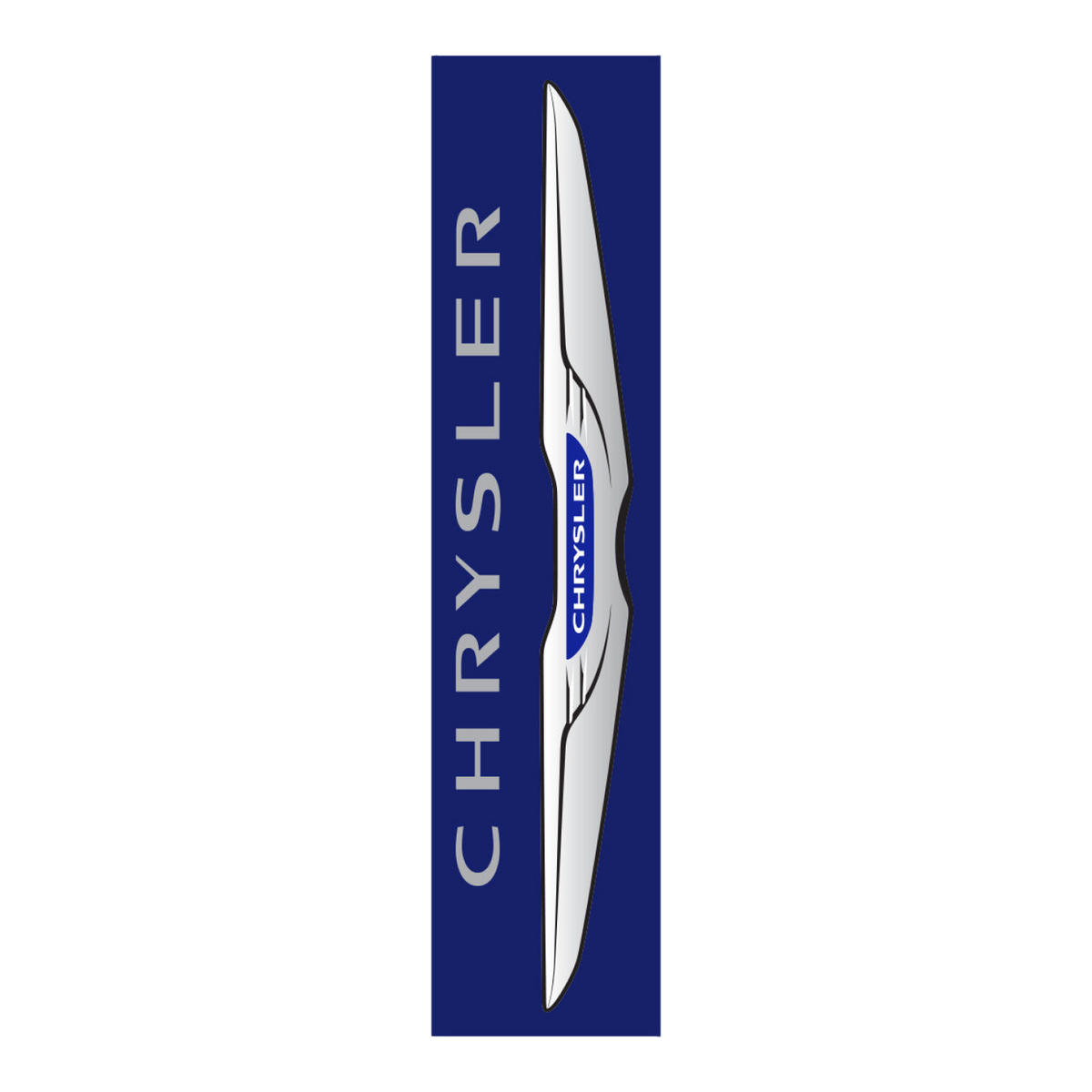 Navy Chrysler flat top swooper flag with the Chrysler wing logo