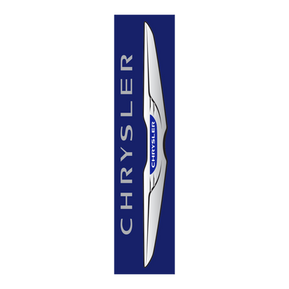Navy Chrysler flat top swooper flag with the Chrysler wing logo