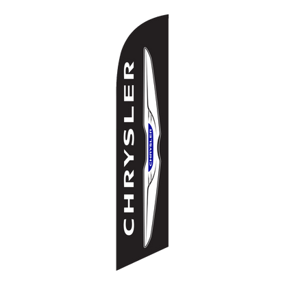 Black Chrysler swooper feather flag with the Chrysler wing logo