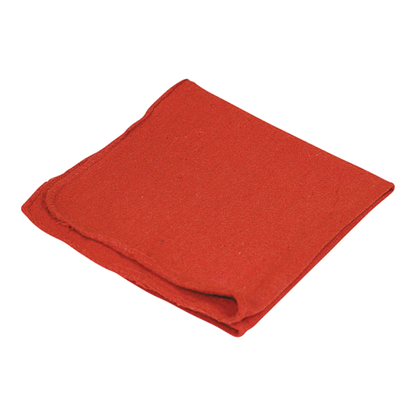 Folded red cloth shop towel