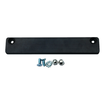 Black rubber-coated bar magnet with mounting screws