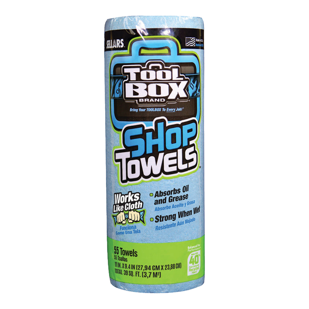 Roll of ToolBox blue shop towels