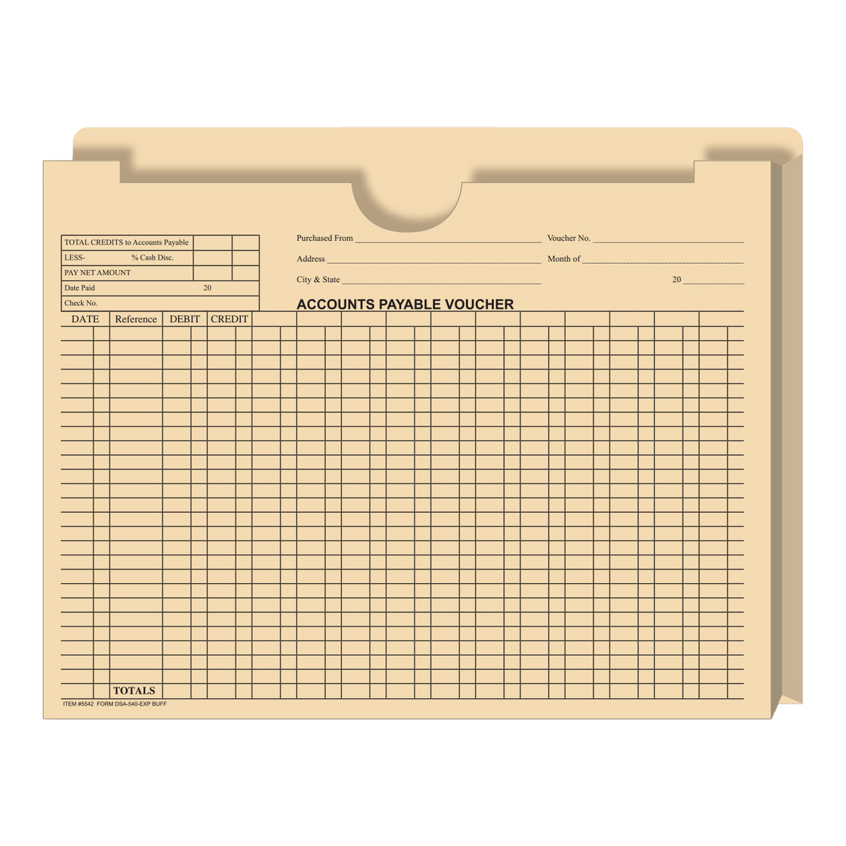 Buff expandable accounts payable voucher jacket