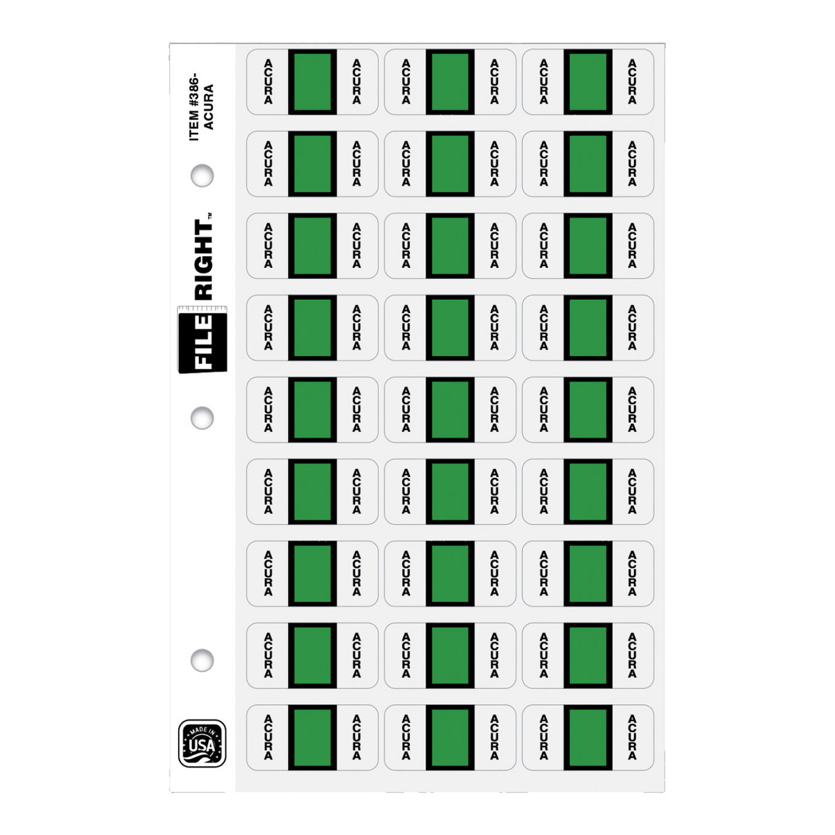 File Right auto makes label sheet with green labels