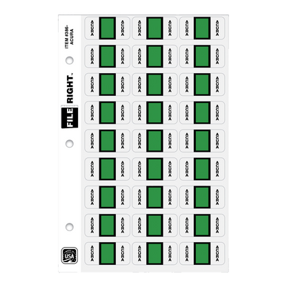 File Right auto makes label sheet with green labels