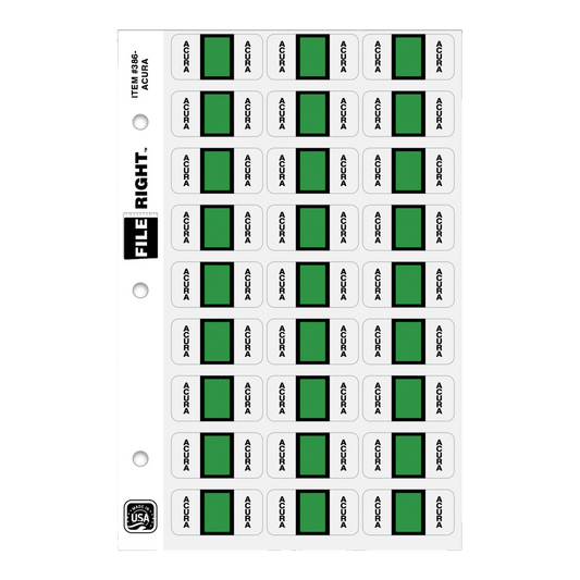 File Right auto makes label sheet with green labels
