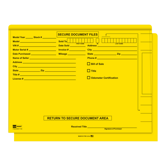 Yellow Secure Document Files deal jackets
