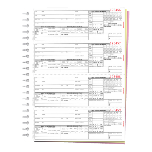 Guest register book with numbered 3-part forms