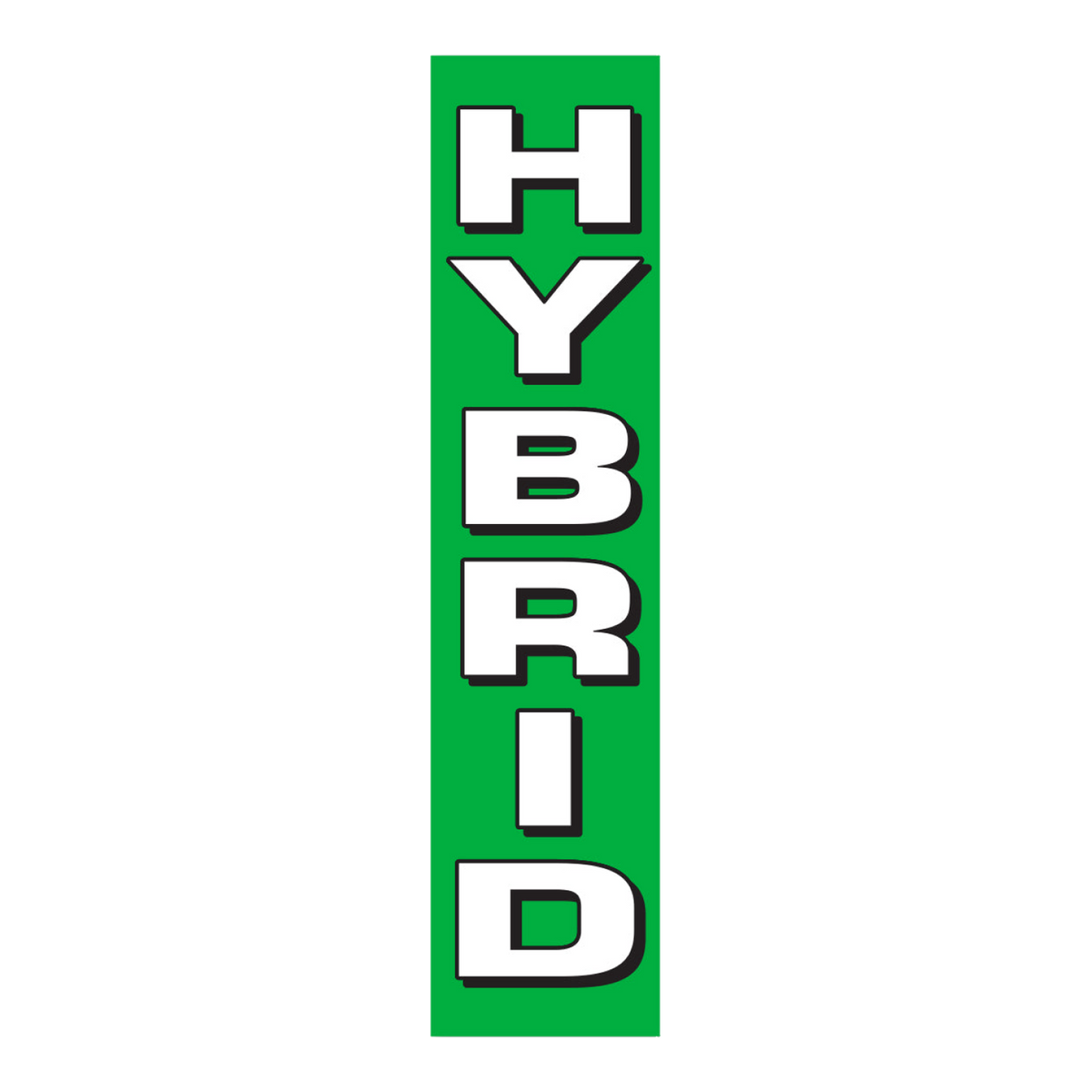 Green Hybrid flat top swooper flag with white lettering