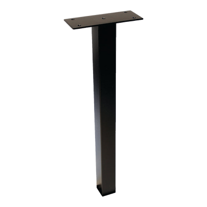 Black steel in-ground mounting post with top plate