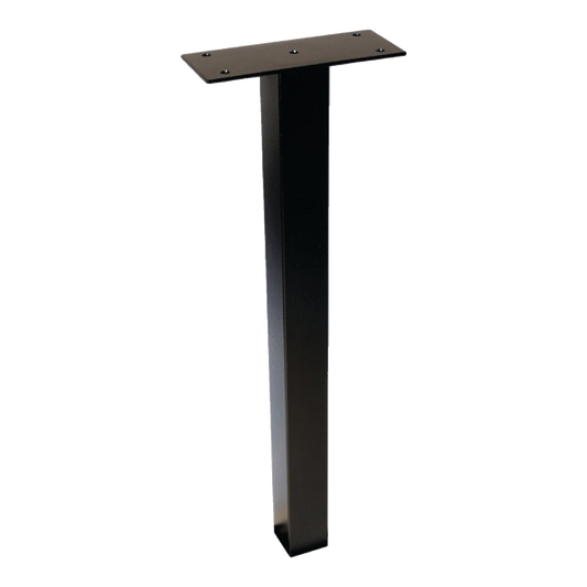 Black steel in-ground mounting post with top plate