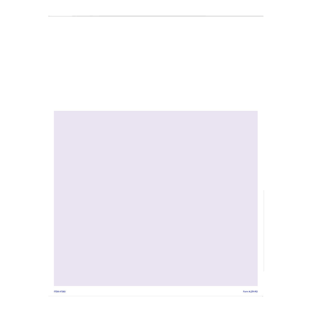 Laser repair order sheet with lavender panel