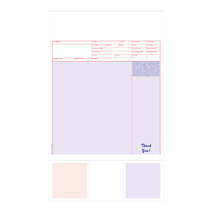 Laser service invoice with coupons at the bottom