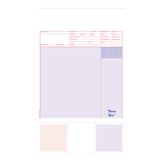 Laser service invoice with coupons at the bottom