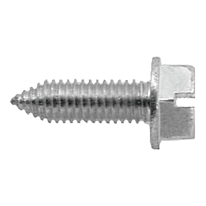 Silver slotted hex washer head license plate screw