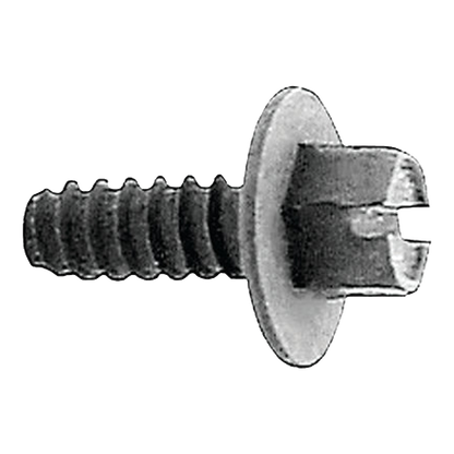 Black slotted hex washer head license plate screw