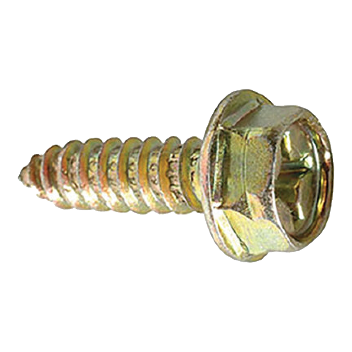 Gold zinc Phillips hex washer head license plate screw