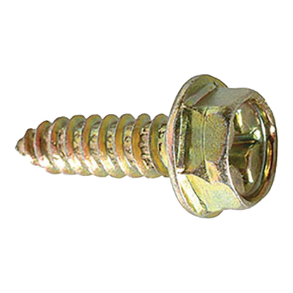Gold zinc Phillips hex washer head license plate screw