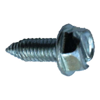 Blue zinc slotted hex head license plate screw