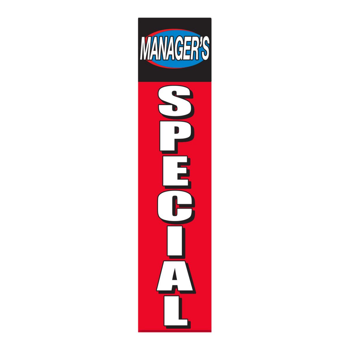 Red Manager's Special flat top swooper flag