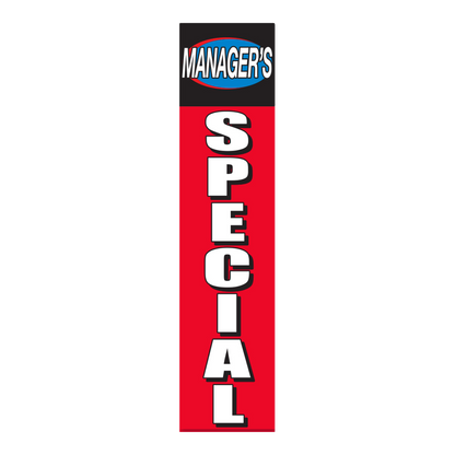 Red Manager's Special flat top swooper flag