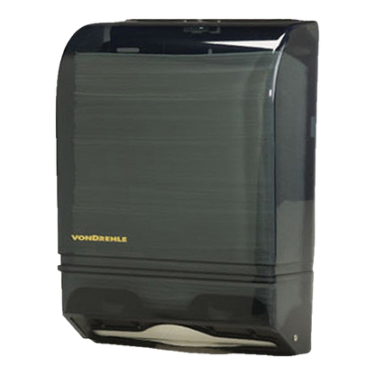 Smoke gray wall-mount multi-fold towel dispenser