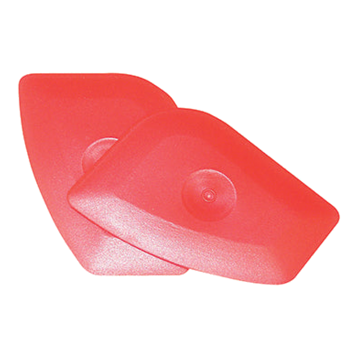 Two red plastic scrapers