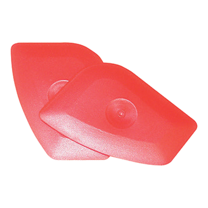 Two red plastic scrapers