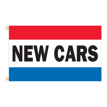 Red, white and blue New Cars nylon flag