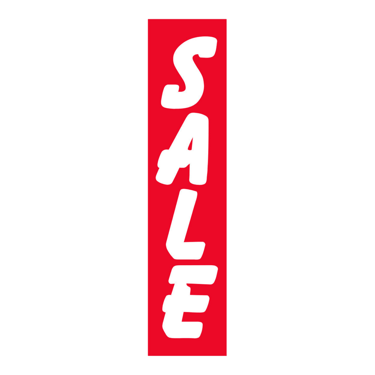 Red Sale flat top swooper flag with white lettering