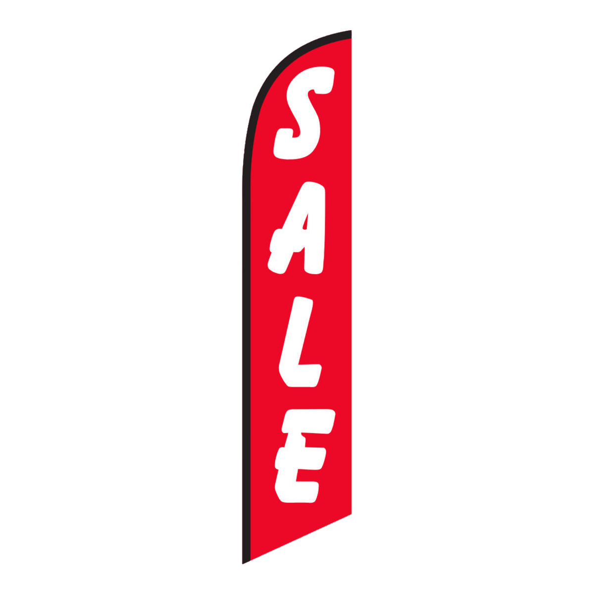 Red Sale swooper feather flag with white lettering