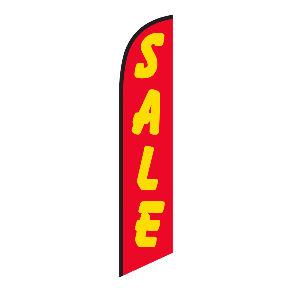 Red Sale swooper feather flag with yellow lettering