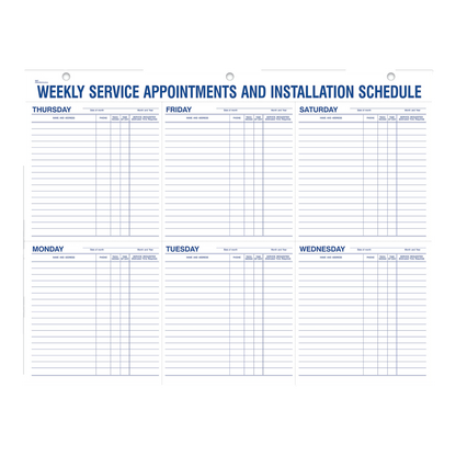 Weekly Service Appointments and Installation Schedule form