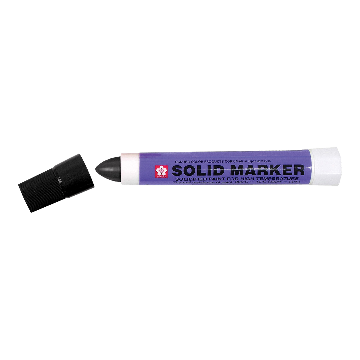 Sakura Solid Marker solidified paint marker with purple label and black cap, cap off