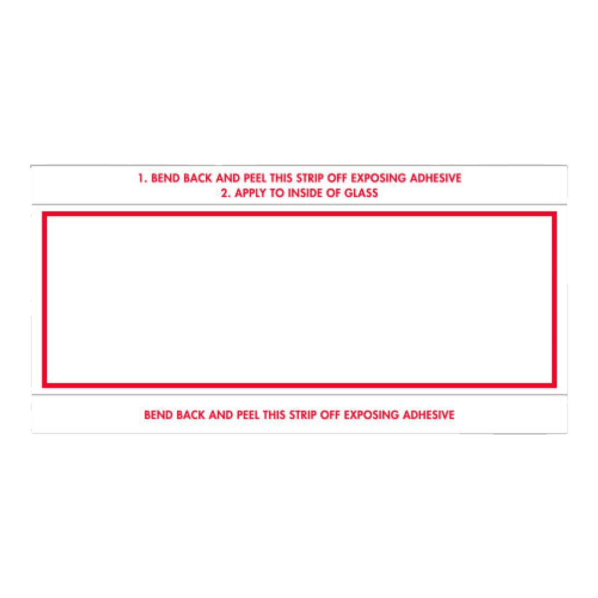 White stock number mini sign with red border
