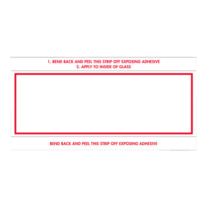 White stock number mini sign with red border
