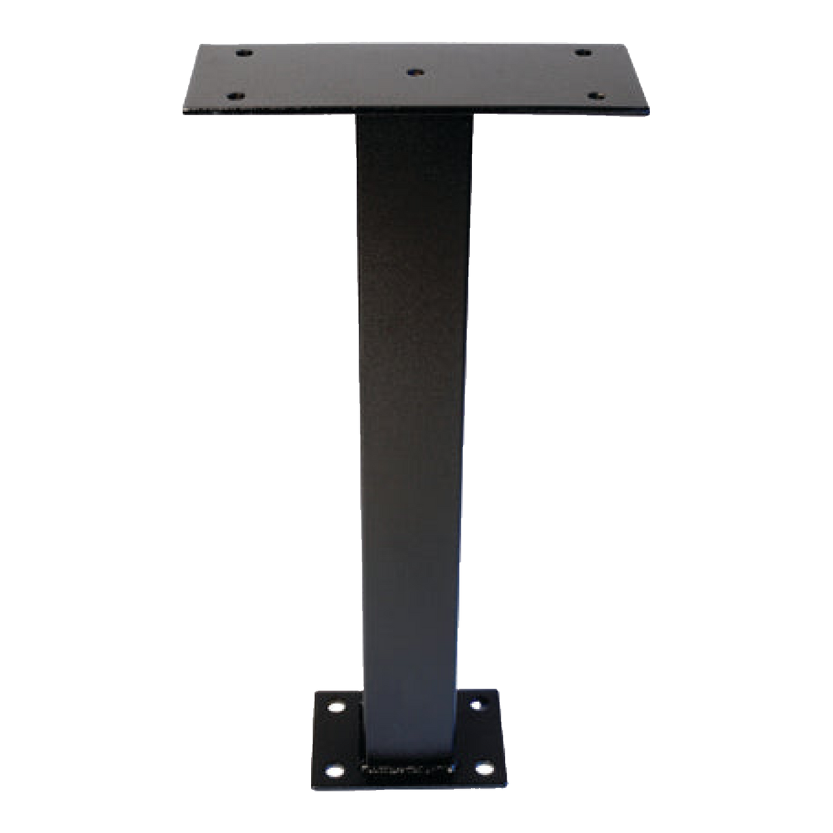 Black steel surface mount post with top and base plates
